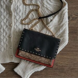 coach klare crossbody bag in signature with rivets